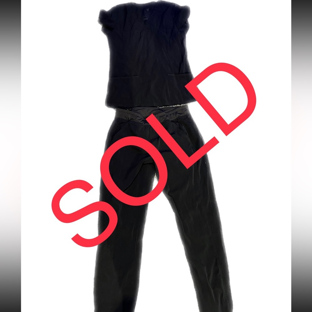 Womens black scrub set